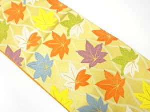 アンティーク　立涌に楓模様織り出し袋帯（材料）